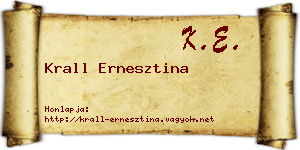 Krall Ernesztina névjegykártya
